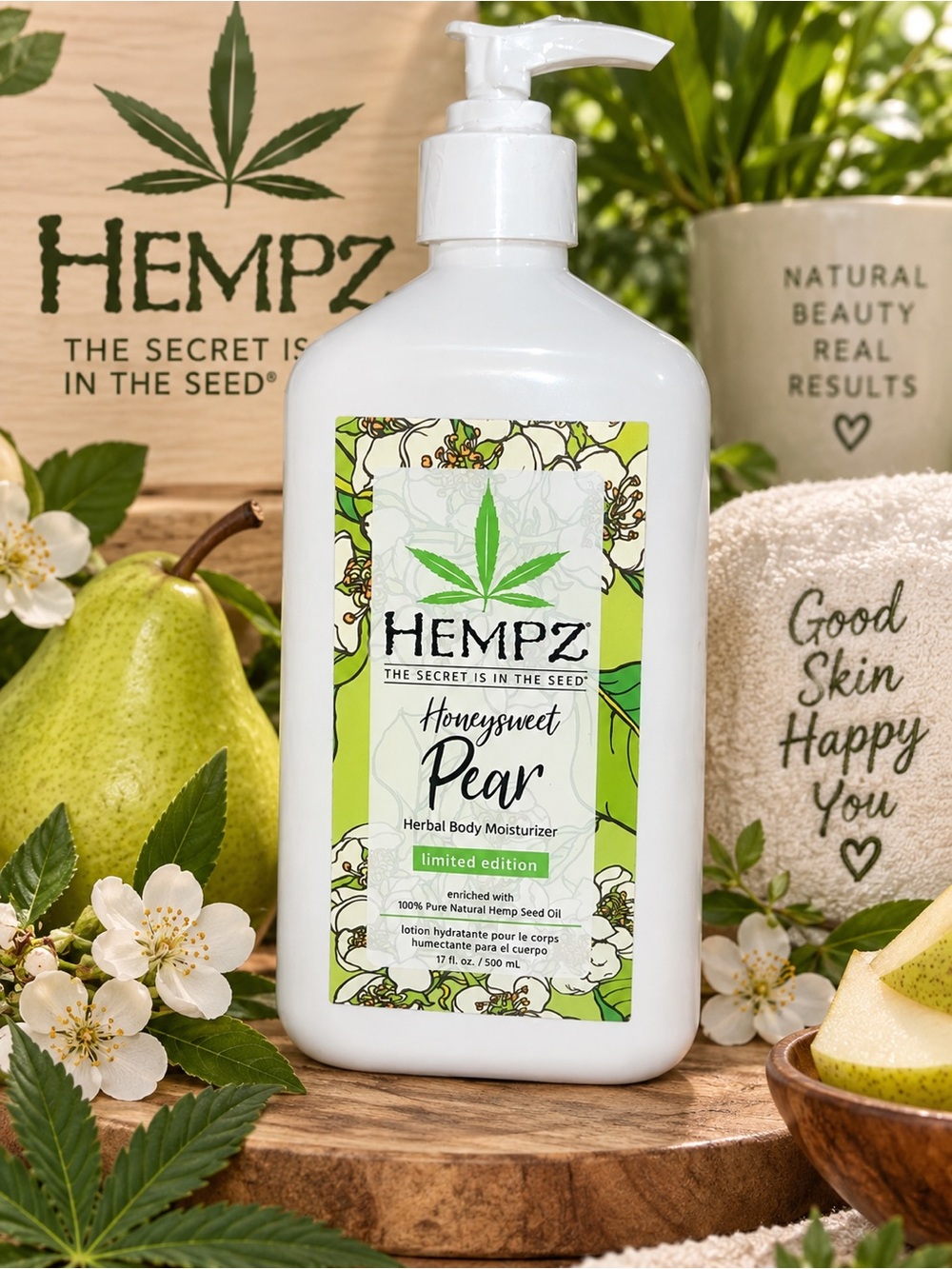 NEW Hempz Honeysweet Pear Herbal Body Moisturizer Limited Edition 17 oz